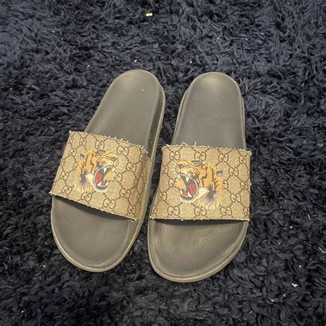 gucci slides furry|Gucci slides size 11.